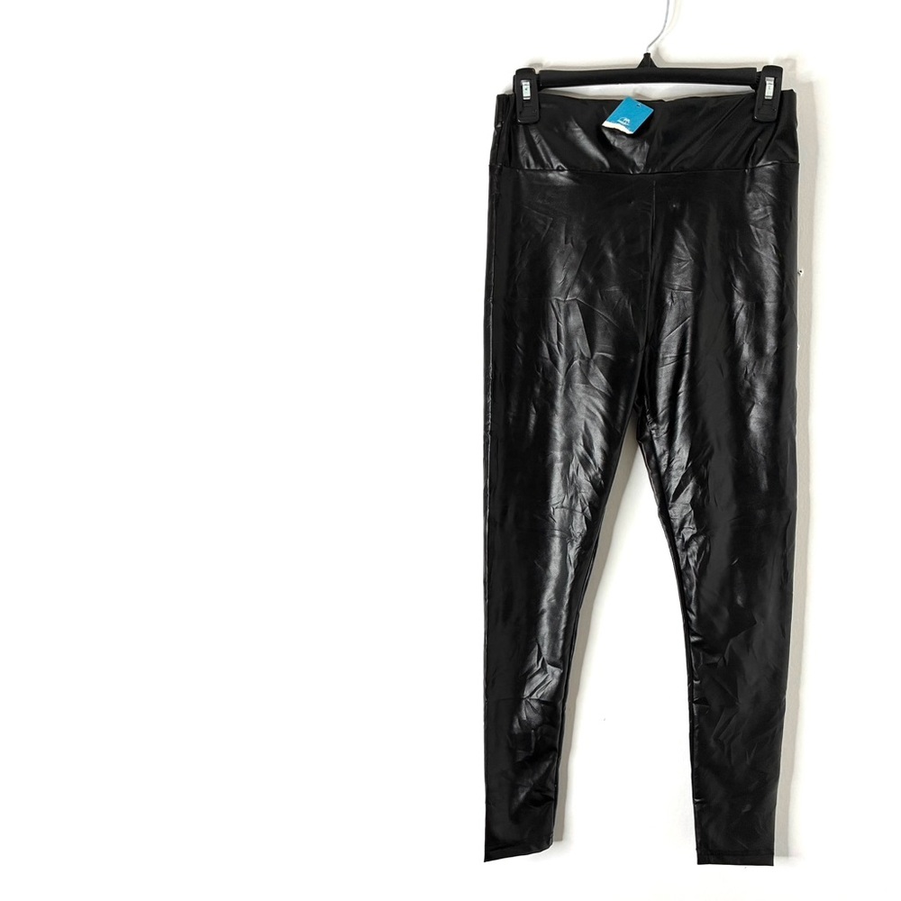 CUPSHE Vegan Leather Pull-On Stretch Legging Pants NWT Black